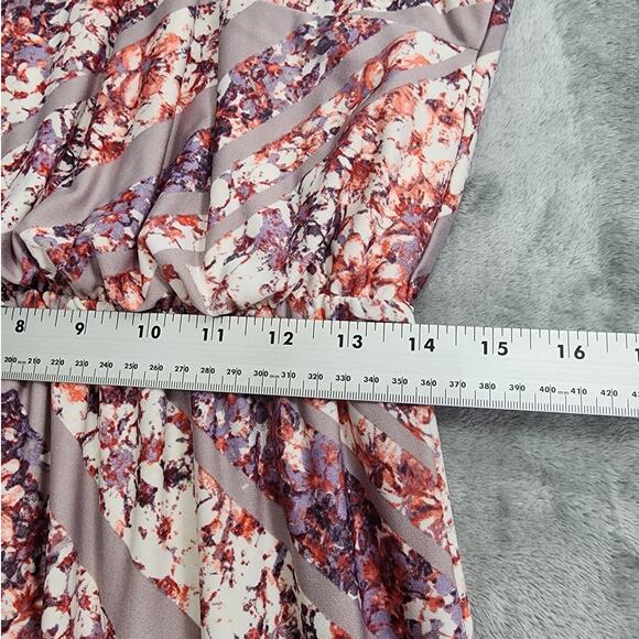 Maurices Dress Womens 0/0X Pink Purple Floral Halter Maxi Blouson Elastic Waist - Picture 9 of 11